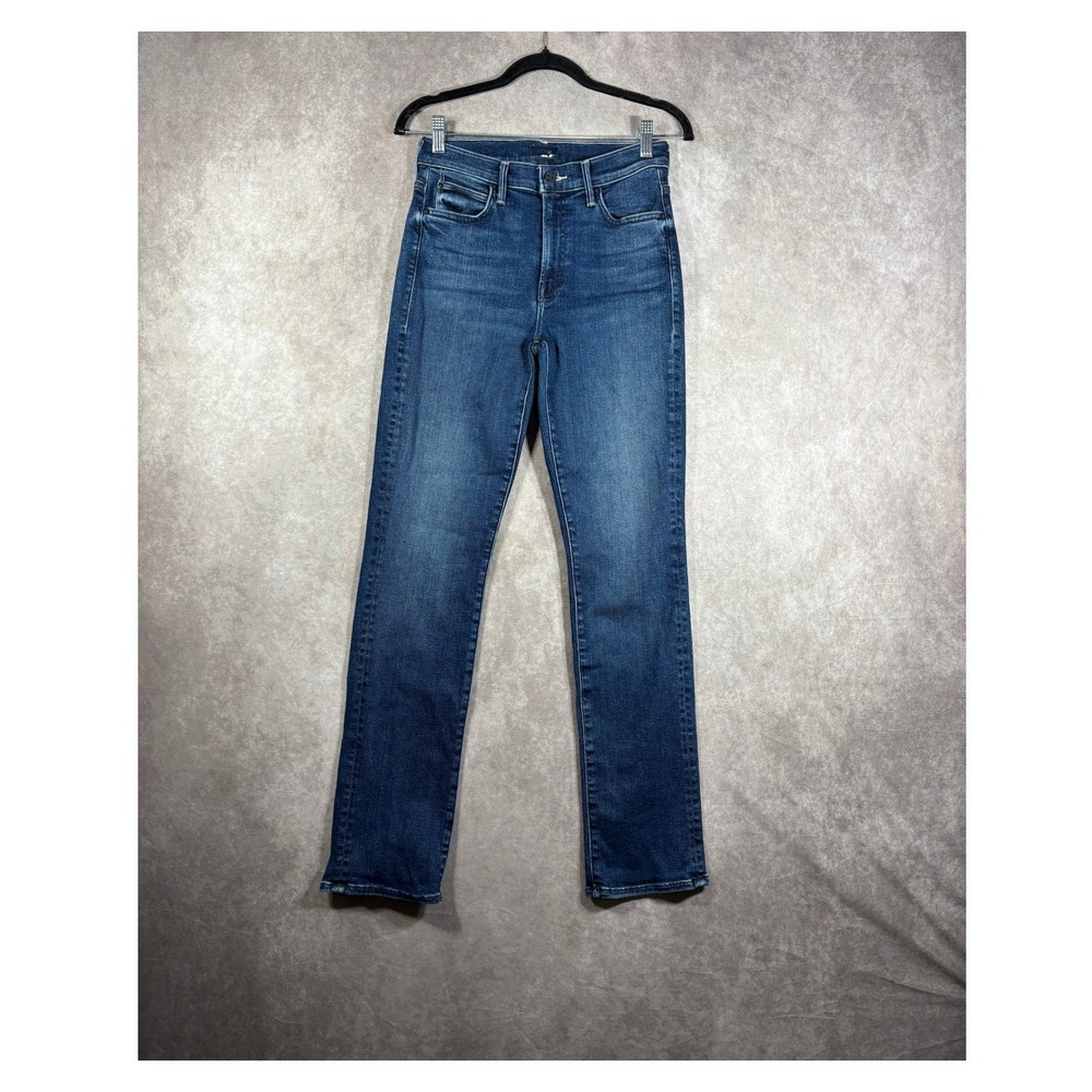 Mother Jeans Women 27 Blue The Rascal Skimp High Rise Straight Leg Denim Stretch